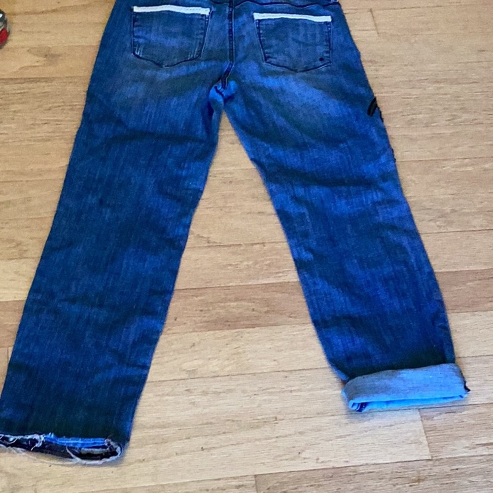 OOAK decorated Giuliano straight leg mid rise medium was size 8. Pearls … - Picture 10 of 10